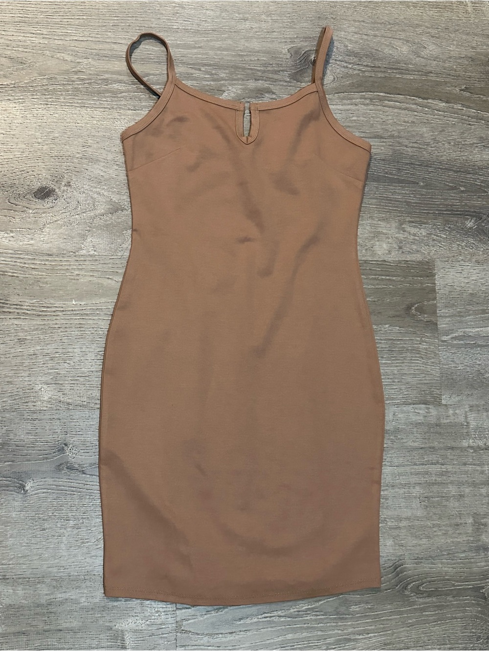 Magrad Women’s Brown Bodycon Midi Dress Size L Sleeveless Spaghetti Strap